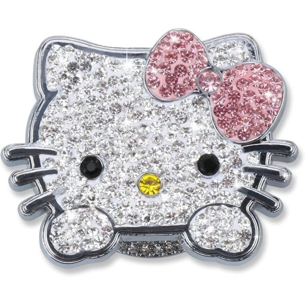 💕NEW Sparkling Bling Swarovski Crystal Silver Hello Kitty Push To Start …